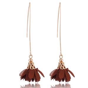 Long Gold and Brown Flower Color Boho Gypsy